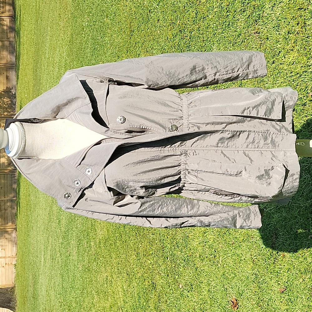 Anorak Jacket, Wind, Rain, Lined Water Resistant, Hidden Hood, Double Zip